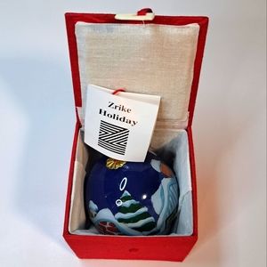 Ornament Zrike Holiday Village Hand Painted Glass Chinese Painting New